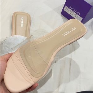 Nude clear sandals top moda